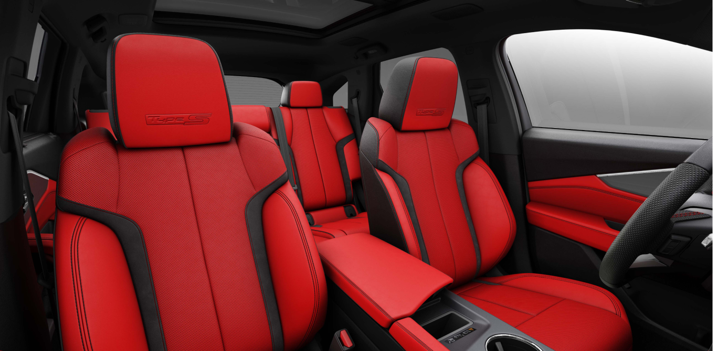 Red Leather with Ebony insert seats