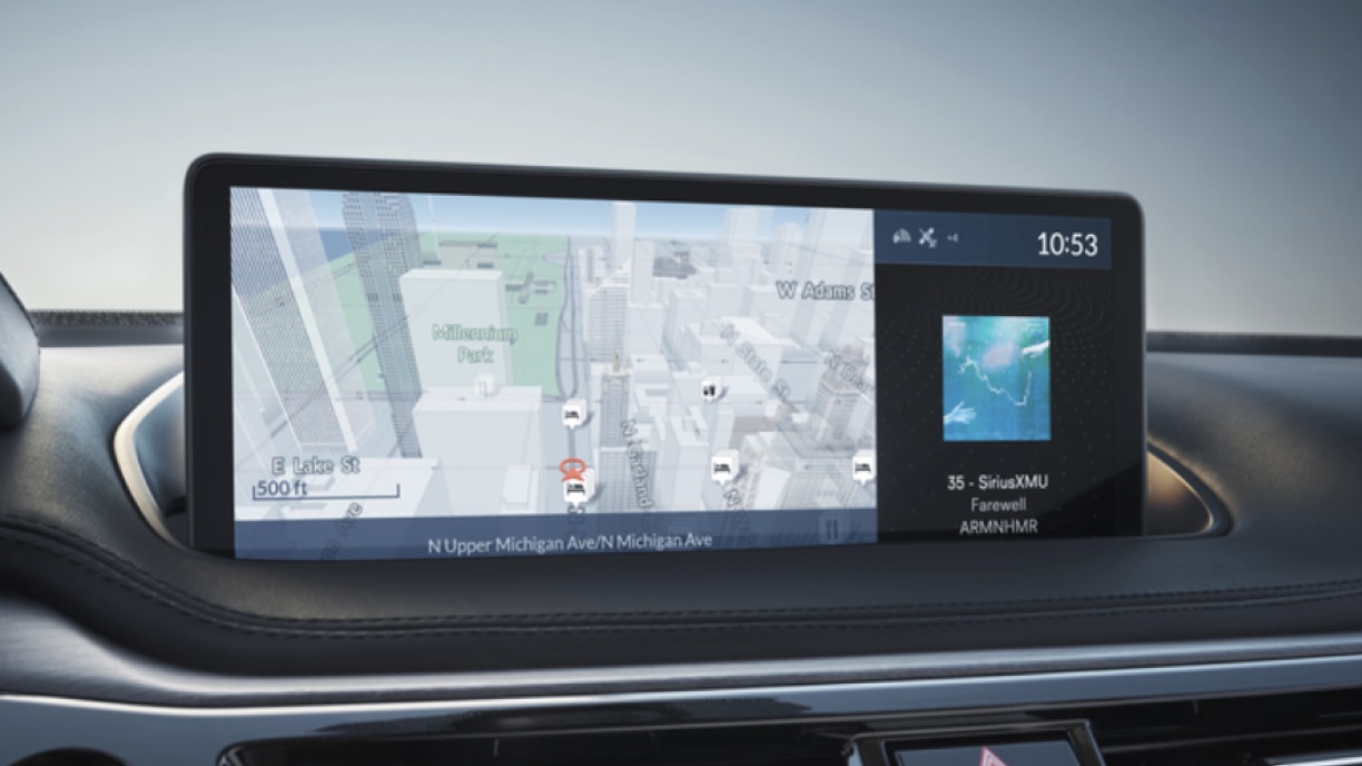 Close-up of navigation screen.