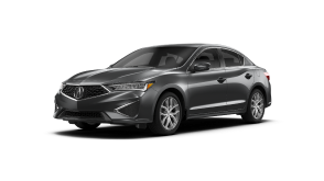 3/4 front view of a grey ILX on a blank background / Vue avant 3/4 d’une ILX grise sur fond vierge