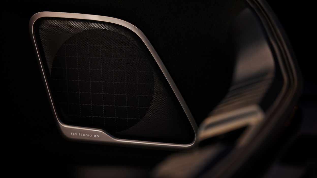 Close-up of interior ELS Studio® 3D & speaker grille in 2023 Integra
