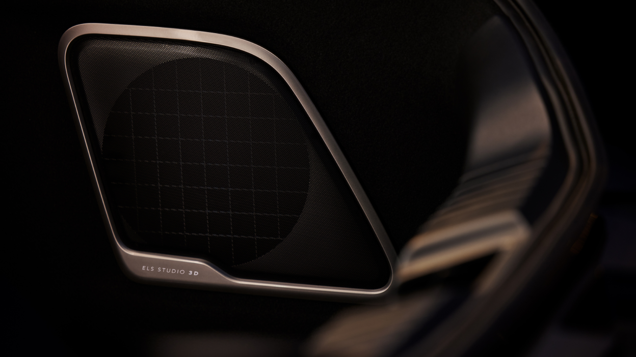 Close-up of interior ELS Studio® 3D & speaker grille in Integra