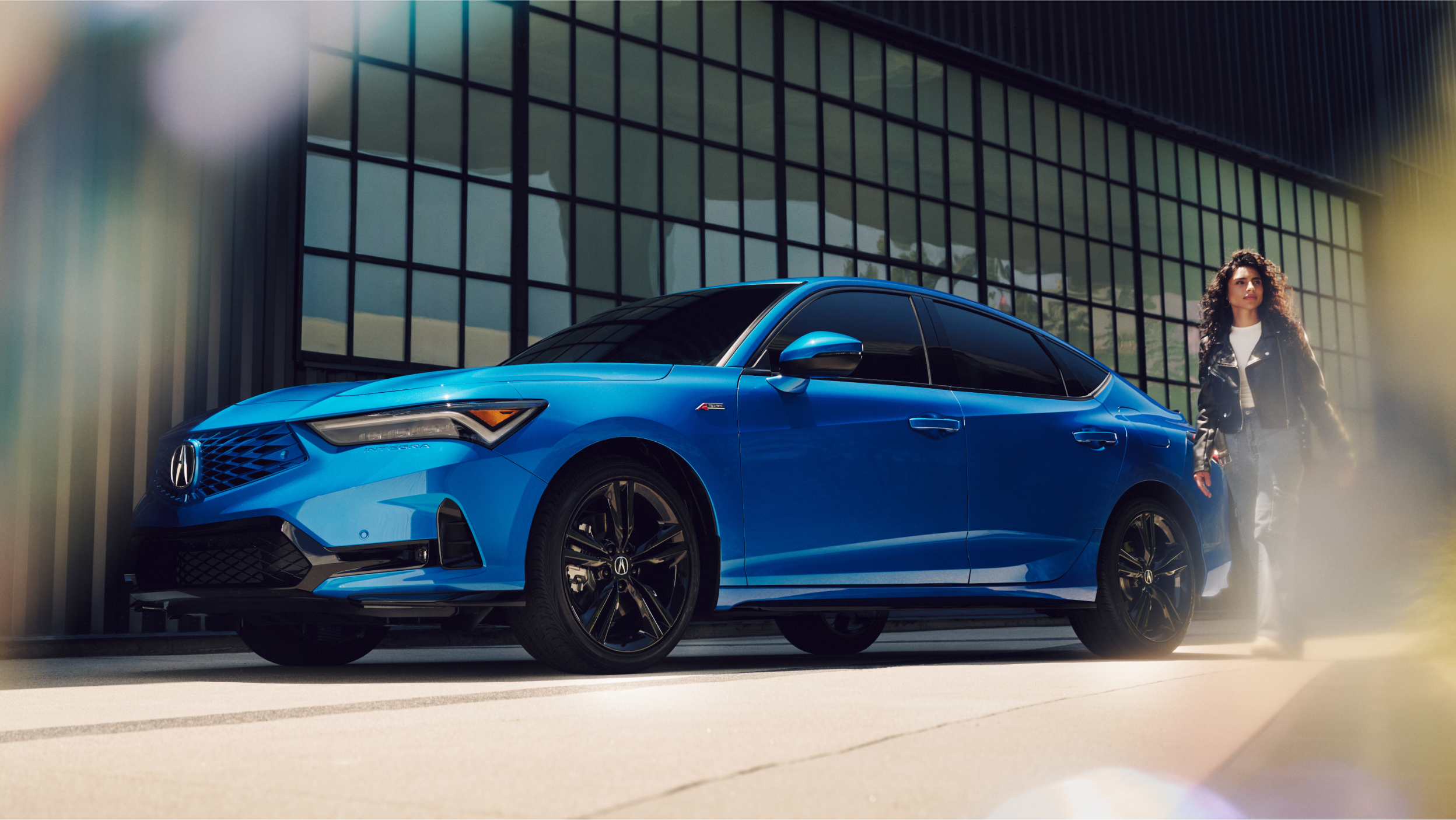 Front overhead of 2023 Integra with LED lights on