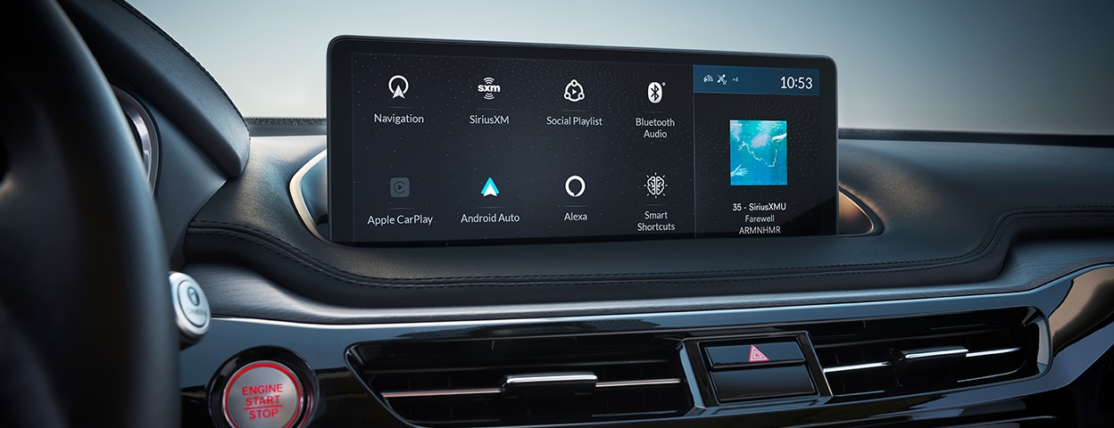 The digital display on the dashboard of an Acura MDX.
