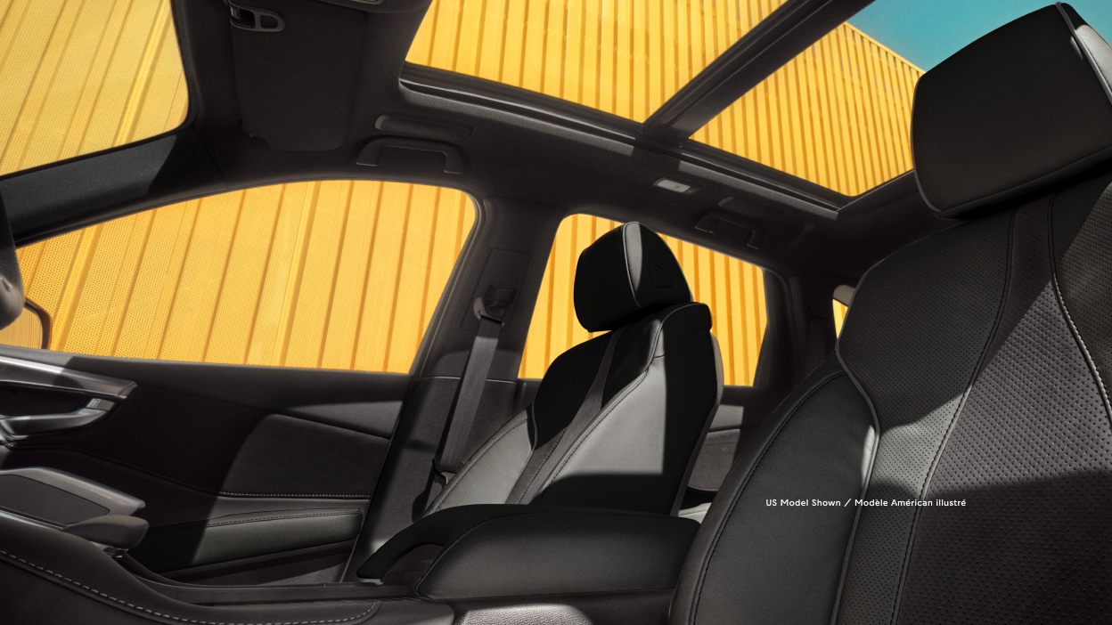 3/4 interior view of the RDX moonroof. 