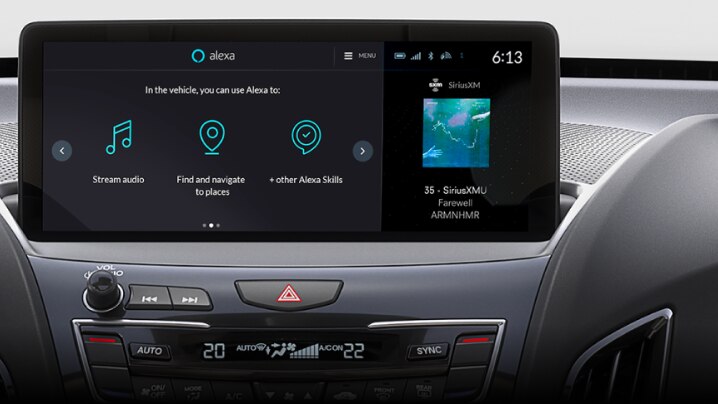 Closeup view of Alexa Built-In home screen.