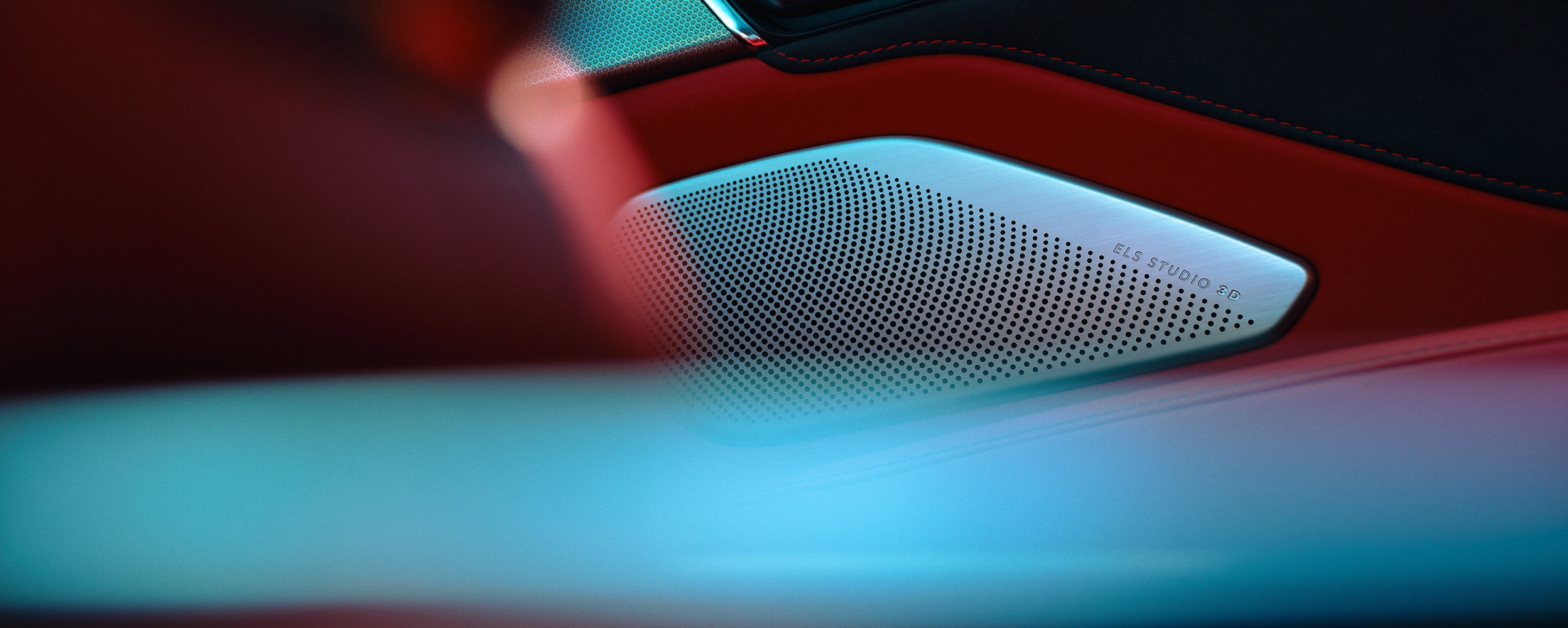 Macro closeup of the ELS Studio speaker.