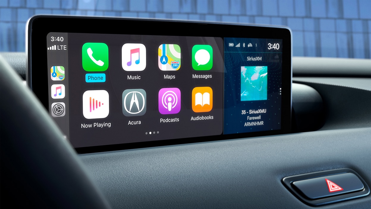 A digital display on the dash features smartphone apps.