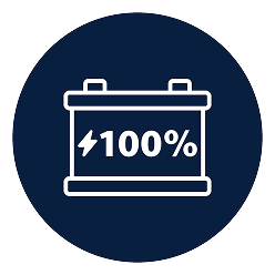Icône d’une batterie indiquant « 100 % ».