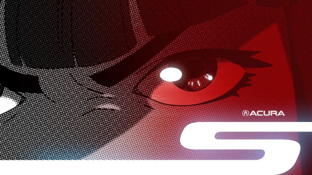 Anime rendering of an extreme close up of Chiaki’s eyes.