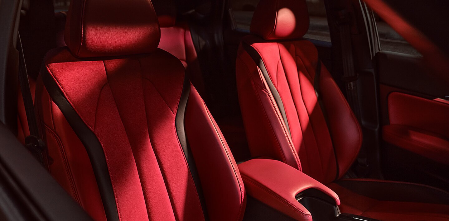 Interior of the Integra showing the red seating