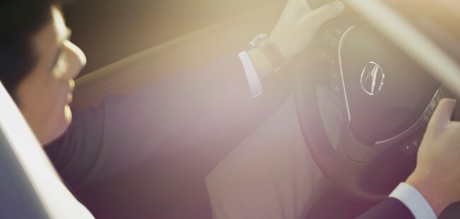 Man driving in car