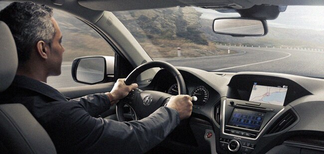 Man driving in car